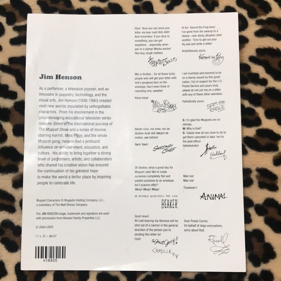 2004 THE MUPPETS Jim Henson Stamp Sheet Postage Vintage USPS Kermit Puppet 80s - Picture 3 of 13